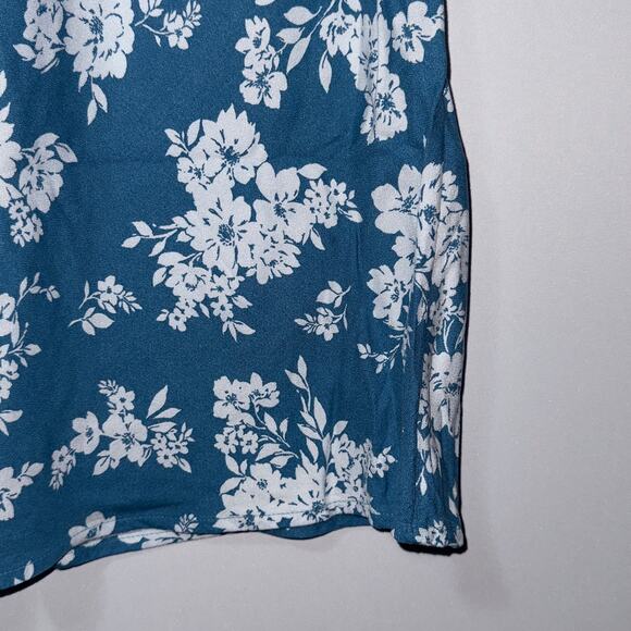 Old navy Crepe A-Line blue floral Midi Skirt women’s size petite small - Picture 3 of 7
